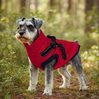Dog Winter Coat with Harness Winter Jacket for Small Dogs Reflective Cold Weather Coats Warm Pet Vest Waterproof Snowsuit (Red, Small)