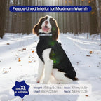 FUAMEY Dog Coat for Medium Dogs,Waterproof Dog Winter Jacket with Harness Built in Puppy Cold Weather Coats Reflective Pet Vest with Zipper Warm Fleece Dogs Snowsuit Windproof Solid Black M