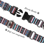 Hikiko Martingale Collar for Dogs with Bohemia Tribal Pattern Soft Nylon Strong Dog Collars for Small Medium Large Dogs Walking Training (Tribal,Large)