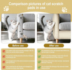 Cat Scratch Mat for Couch, Wall & Cat Tree - 78.7" Trimmable Self-Adhesive Cat Scratcher, Cat Scratch Furniture Protector, Felt Alternative to Sisal, DIY Cat Tower Replacement, 2 Pack (Beige)