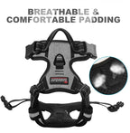 BARKBAY No Pull Dog Harness Front Clip Heavy Duty Reflective Easy Control Handle for Large Dog Walking(Flint Gray,L)