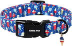 ARING PET Summer Dog Collar, Cute Blue Ice Pop Ice Cream Pet Collars for Puppy Small Medium Large Female Girl Dogs-S, for Daily Walking Training Beach Outdoor Play