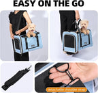 Top Loading Medium Cat Carrier with Privacy Curtain, Soft-Sided Small Pet Travel Crate Vet Approved, Little Puppy Dog Kennel Bag Suitcase Luggage Sleeve, 18x11x11 Inch Blue