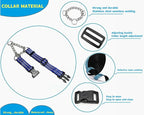 Martingale Collars for Dogs, Heavy Duty Stainless Steel Chain Training Collar, Reflective Nylon Adjustable Collar with Quick Release Buckle, Suitable for Puppy Medium Large Dogs((Blue, M)