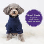 cyeollo Dog Pajamas for Small Dogs Thermal Fleece Pjs Jumpsuit for Dogs Stretchable Dog Onesie Warm Winter Cold Weather Coats Pet Clothes, Navy L