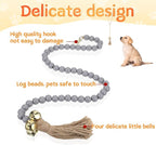 Patelai 3 Pcs Dog Bell for Door Potty Training Decorative Hanging Dog Door Bells Wooden Beads Adjustable Small Puppy Supplies for Pets Puppies Potty Training Accessories, 3 Colors