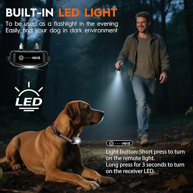 Dog Training Collar for 2 Dogs (10-120Lbs),Training Collar for Dogs Dog Training Collar with Remote 3300FT Rechargeable E Collars for Large Medium Small Dogs with Flashlight, 4 Training Modes