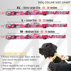 ADITYNA Heavy Duty Dog Collar for Large Dogs - Camo Pink Collar with Handle for Training, and Walking - Wide, Neoprene Padded for Large Female Dogs