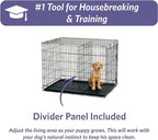 MidWest Homes for Pets 42-Inch iCrate for Large Breeds, 71-90 lbs, Single Door Folding Dog Crate with Divider Panel, Leak-Proof Tray & Secure Latch, Portable, Durable & Easy to Assemble
