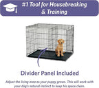 MidWest Homes for Pets 24-Inch iCrate for Small Breeds, 12-20 lbs, Single Door Folding Dog Crate with Divider Panel, Leak-Proof Tray & Secure Latch, Portable, Durable & Easy to Assemble