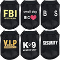6 Pack Black Small Dog Shirt Puppy Clothes for Small Dog Boy Summer Casual K9 Security Print Vest for Chihuahua Yorkies Small Dog Cat Fashion Outfits