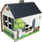ASPCA Cardboard Cat House Hideaway Playhouse with Cat Scratcher Scratching Pad 19" L x 13" W x 17" H