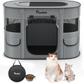 Dog Playpen, Portable Pet Cat PlayPen, 600D Oxford Dog Kennel Tent Crate, Waterproof&Breathable, Indoor Outdoor Travel Camping for Medium/Large Breed with Carrying Case+Folding Bowl(M), Charcoal Gray