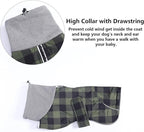 Dachshund Coats Waterproof Suitable for Dachshunds Sausage Weiner Dog Winter Coat Padded Fleece Puppy Snowsuit with Adjustable Bands Reflective Stripe - Plaid Green - M