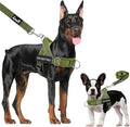 Lukovee No Pull Dog Harness & Leash Set - Heavy Duty Dog Vest Harness with Soft Padded for Medium Large Dogs, Adjustable Reflective Tactical Pet Harness for Easy Walk and Training (M, Green)