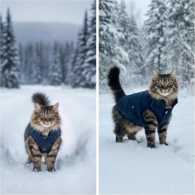 ASENKU Dog Winter Coat - Waterproof Windproof Dog Jacket, Warm Snowproof Doggie Puffer Vest for Cold Weather, Lightweight Snow Coats for Small Medium Large Dogs (3XL, Blue)