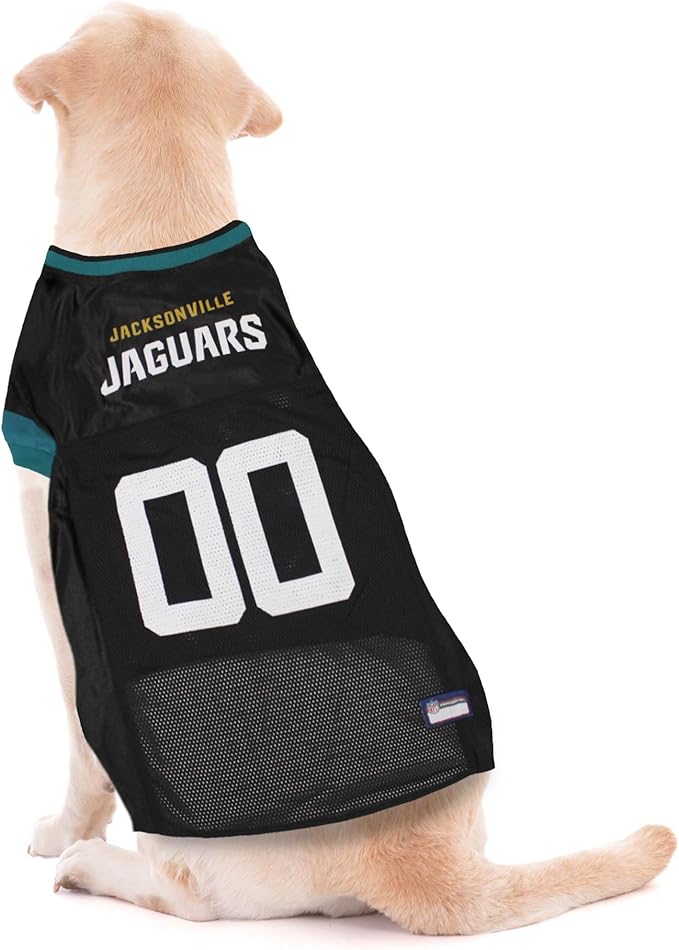 Pets First NFL Jacksonville Jaguars Dog Jersey, Size X-Small, Football Shirt Costume for Pet, Dog Sports T-Shirt, NFL Team Clothing for Cats, Licensed Pet Apparel Available in 7 Sizes and 32 Teams