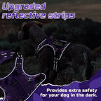 rabbitgoo Tactical Dog Harness for Large Dogs, No Pull Military Service Vest with Handle & Molle, Easy Control for Training Walking, Adjustable Reflective Straps, Purple Camo, L