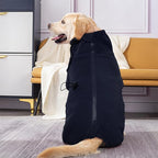 ROZKITCH Dog Pajama with Leg Warmers, Pet Windproof Warm Cold Weather Jacket Vest Cozy Jumpsuit Apparel Outfit Clothes for Large Giant Dog Walking Hiking Sleep Blue 4XL