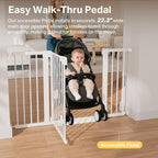 Cumbor 2 Pack 29.7-51.5" Extra Wide Baby Gate for Stairs, Easy Walk Through Dog Gates for Doorways, Pressure Mounted Pet Gate Indoor, Safety Auto-Close Child Gate for Kids with 4 Wall Cups, White