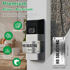 Metal Doorbell Cover No Soliciting Sign for House，Universal Fitting Doorbell Cover That Rotates From NO SOLICITING to DO NOT DISTURB,Flipable No Solicitors Sign for Ring Doorbell, Horizontal & Vertical Mode, Easy Installation，The Gift for Home Offices ...