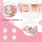 Tunkoo Pink Dog Collar with Bow Tie Cute Cake - Durable, Adjustable, and Stylish Pet Collar Available in Small Medium Large L