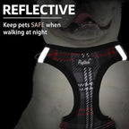 PUPTECK Dog Harness and Leash Set for Small Medium Dogs No Pull Step-in Soft Mesh Puppy Cat Vest Harnesses Reflective at Night, Plaid Pattern Black M