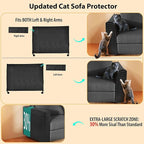 Couch Protector from Cat Claws - Cat Scratch Sofa Protector Universal Fit on Both Arm Sides with Black Sisal Pad for Leather and Fabric Sofa,27.5 * 19.7 inch Expanded Coverage Sisal Area(Black)