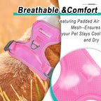 BARKBAY Dog Harness No Pull Mesh for Large Dogs - Adjustable, Reflective, Comfortable, No Choke, Heavy-Duty - Perfect for Outdoor Training, Walking, and Hiking - Strong & Durable - L & Pink Mesh