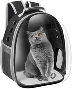 Cat Carrier Backpack, Pet Carrier Backpack Front Pack for Small Medium Cat Puppy Dog Carrier Backpack Bag Space Capsule, Pet Carrier for Travel Hiking Walking Camping (Black)