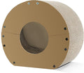 Cat Scratcher House, Cozy Cardboard Design, Safe and Secure for Kittens, Eco-Friendly,Plain Board (Circle)