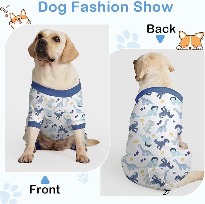 Glittme 2PACK Dog Pajamas Soft Dogs Clothes for Small Medium Dogs Elastic Cats Apparel Breathable Dog Pjs for Puppy