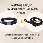 ADITYNA Leather Dog Collar with Metal Buckle - Heavy-Duty, Adjustable for Large & Extra Large Dogs - Walking & Training (Black, Fits 19-30" Necks)