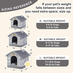 JIUPETY Cute Cat Beds for Indoor Cats, Foldable Cat House with Non-Slip Bottom, S Size Kitten Bed for 0-6 Lb Dogs and 0-8 Lb Cats, Grey