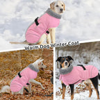 Queenmore XL Dog Jackets, Dog Coats for Large Breeds Winter Waterproof, Thick Fleece Lining Doggie Coats for X-Large Dogs Winter, Pet Jackets, Pink, XL