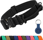 Joytale Tactical Dog Collar for X-Large Dogs with Control Handle, Heavy Duty Military Training Collar for Power Breeds, AirTag Holder Case, Quick Release Metal Buckle, Soft Padded, XL, Black