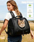 Pet Dog & Cat Chest Carrier Backpack,Adjustable Ventilated Carrier for Small Dogs Cats,Front Facing Puppy Carrier Backpack,Lightweight Doggy Backpack for Travel Hiking Outdoor (Black)