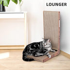 Fluffydream Cat Scratcher with Cat Toys Ball Track, Build-in Ball, L-Shaped Scratcher, Cardboard Lounge Bed, Stable and Durable, Furniture Protector, Reversible