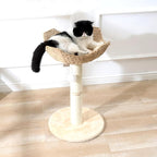SHENGOCASE 2-Pack Small Cat Tree Tower with Wicker Rattan Basket, 17.7 inch Window Perch for Large Cats up to 25 lbs, Elevated Bed with Cushion