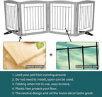 Dog Fence Indoor,Dog Gate Indoor for Doorway pet gate -4-Panel Freestanding, Hallways, House or Stairs -80x24-Inch Retractable Foldable Expandable Wood Pet by SFJC (Grey) ﻿
