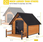 Aivituvin Heated Outdoor Dog House with Adjustable Heating Pad, Removable Insulated Liner, Metal Frame and Waterproof Roof, Warm Shelter for Cold Weather (50.9" D x 37.4" W x 37.2" H)