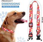 Rhea Rose 1 Inch Replacement Collar Strap Shock Collar with 2 Holes, Compatible with Nearly All Brands and Models of Underground Electric Dog Fences and Training Collars, Red Daisy