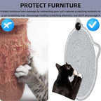 Cat Scratcher Mat, Natural Cotton Rope Cat Scratching Pad, 16.9'' Round Cat Wall & Floor Scratch Pad, Durable Double - Sided Cat Scratcher, Furniture Protector for Wall, Sofa, Couch, Carpet, Dark Grey