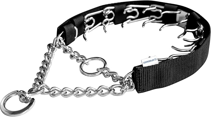 Herm Sprenger Black Nylon Cover for Ultra-Plus Pinch Dog Collar for Small Medium Large Dogs Durable Protector for Dog Training Prong Collar (15.5in (39.5cm))