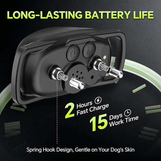 2 Pack Dog Bark Collar with Remote – 2-in-1 Automatic & Manual Modes, Smart Anti Bark Dog Training Collar with Beep, Vibration & Shock, 330FT Range, IP67 Waterproof, Rechargeable (8-150lbs)