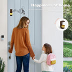 Magnetic Door Chime 2-Pack - Wooden Wind Chime Bells for Door Opening, Wireless Adhesive Entry Alert with Soft Chime for Home, Office, Shop, Pet Doors(Black Walnut)