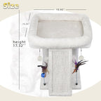 TWDEPART Cat Tree Cat Tower with Cat Scratching Post for Indoor Cats,Activity Centre Climbing Tree Cat Furniture with Playful Toy Balls,Beige