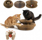 Cat Scratcher Toys for Indoor Cats - Kitty Kurlz Magic Organ Cat Scratcher Board, Cardboard Cat Scratching Board Ball Scratcher Pad