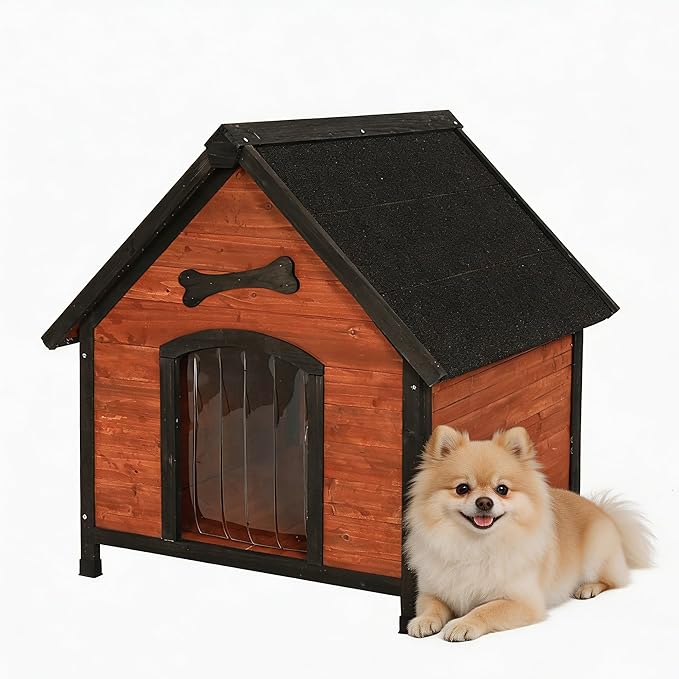 Solid Wood Dog House Comfortable Outdoor Shelter for Medium-Sized and Smaller Dog Sturdy, Durable and Easy to Clean,Can DIY,33.5’’D×30.7’’W×32.3’’H