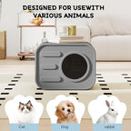 NUNU LAB Plastic Cat House Outdoor, Cats House for Indoor, Weatherproof Cat House, Camera Shaped Design, with Escape Door, for Small to Medium Cats (Grey)